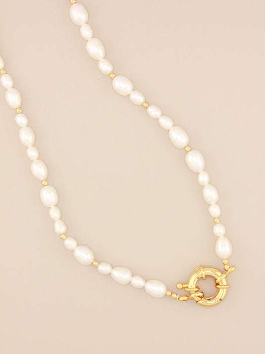 Multi Pearl Sailboat Design Necklace