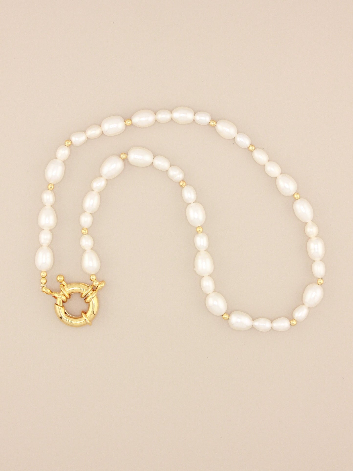 Multi Pearl Sailboat Design Necklace