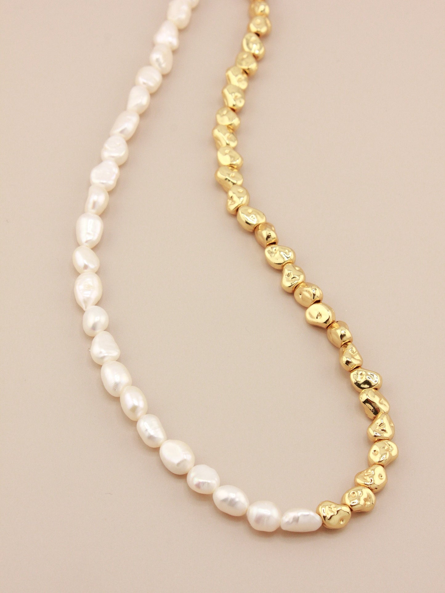 Mini Baroque Half Pearls and Gold Design