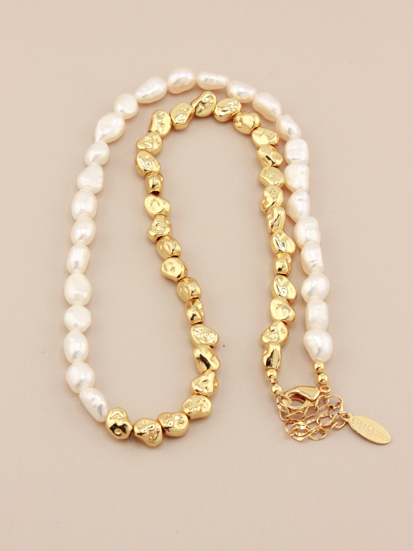 Mini Baroque Half Pearls and Gold Design