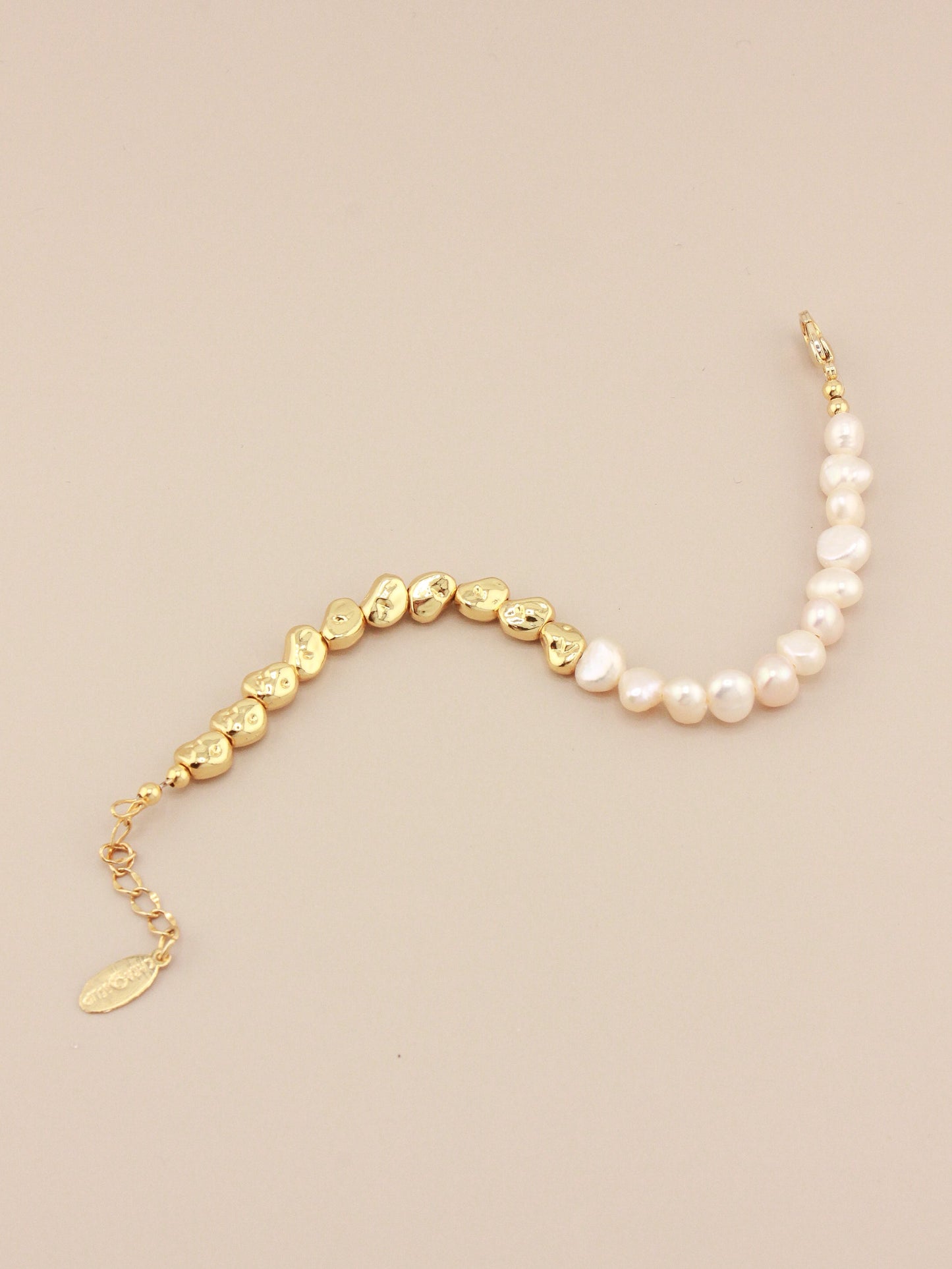 Gold and Pearl Mini Baroque Bracelet