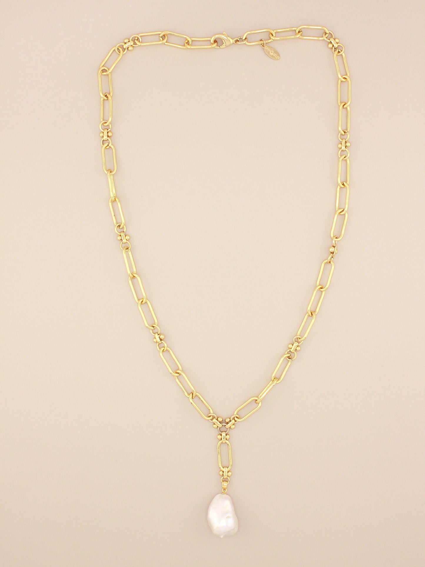 Pearl Drop Style Chain Necklace