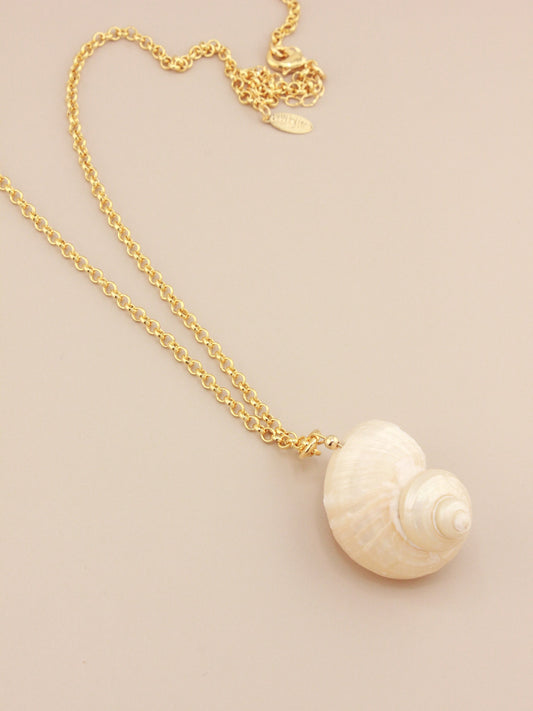 Shell Pendant on Long Chain