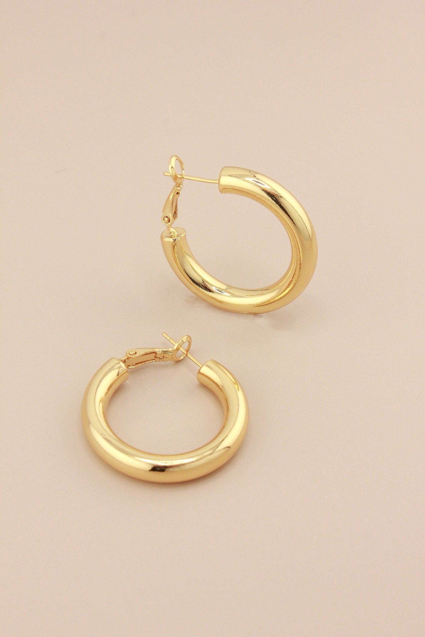 Wide Tube Hoop Earrings in Classic Design