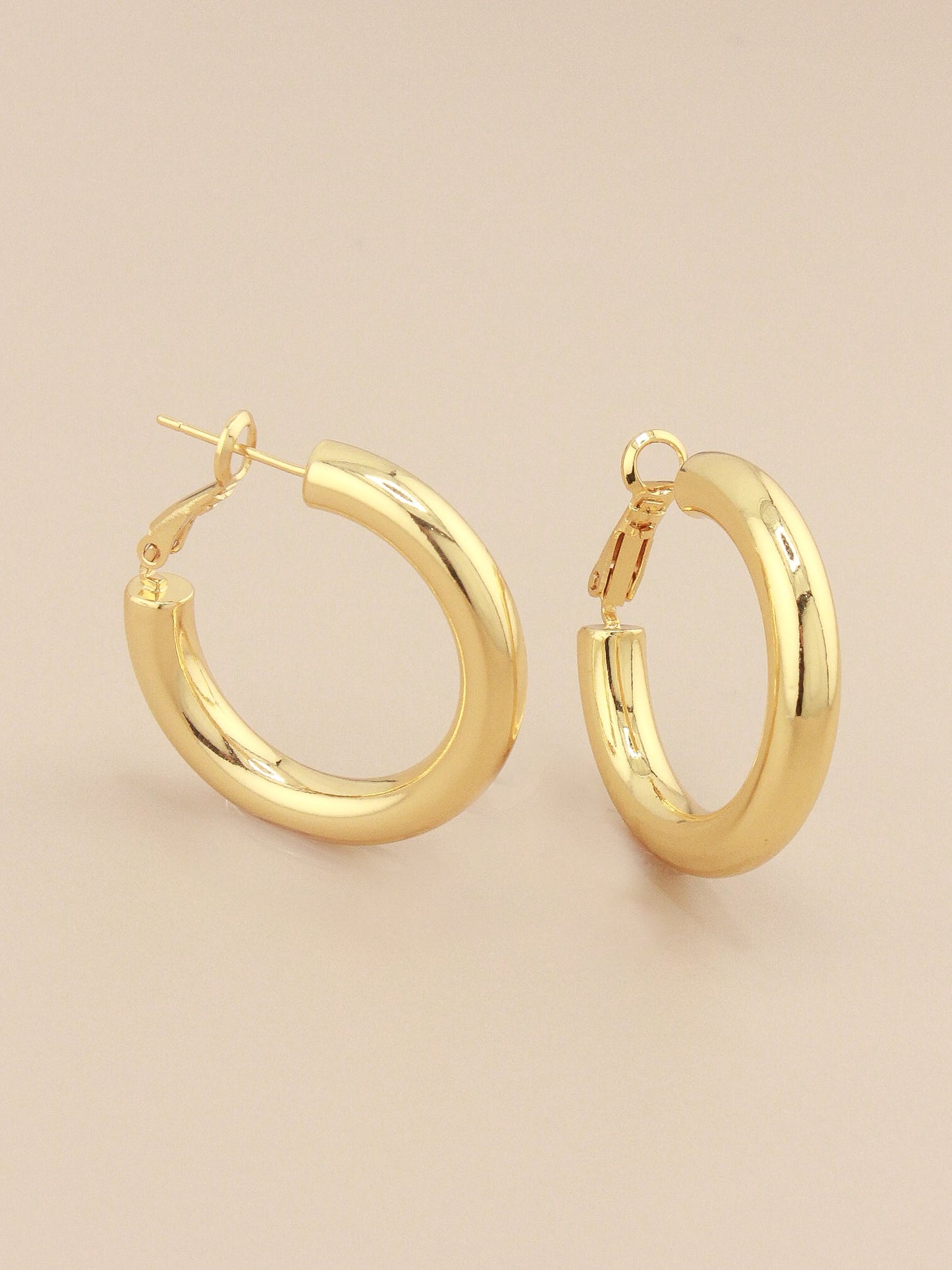 Wide Tube Hoop Earrings in Classic Design