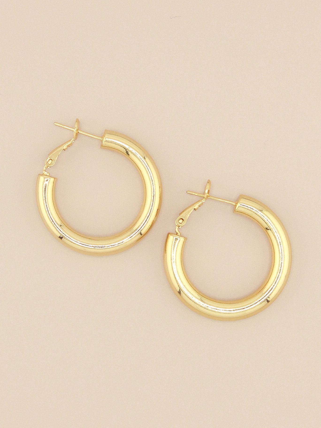 Wide Tube Hoop Earrings in Classic Design