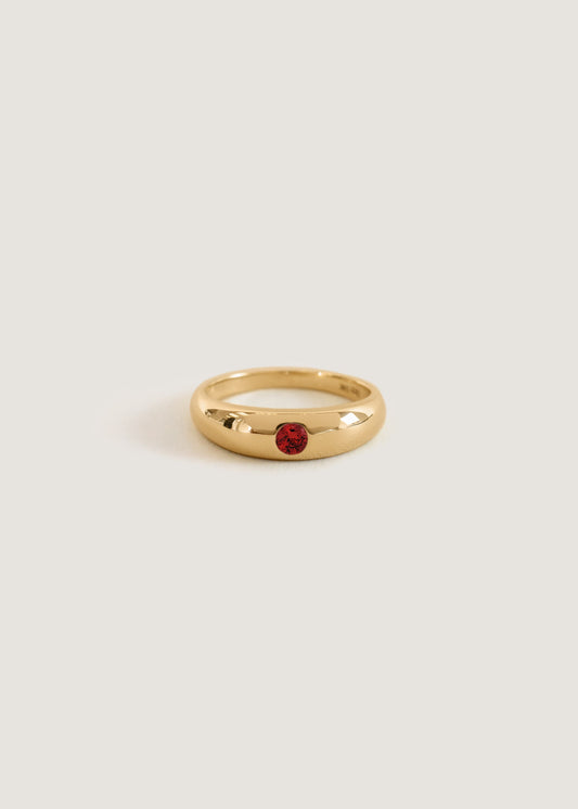 Garnet Birthstone Dome Ring for Women