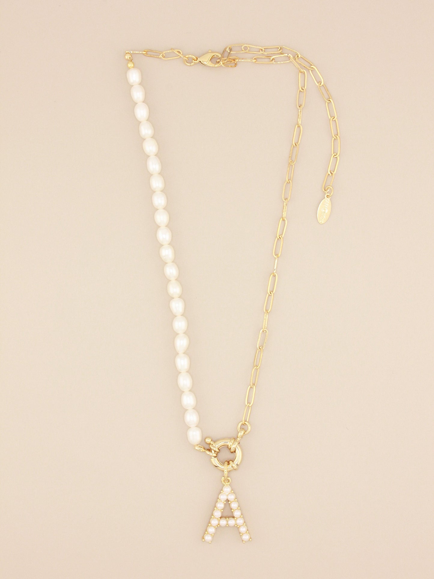 Personalized Pearl Initial Necklace Design