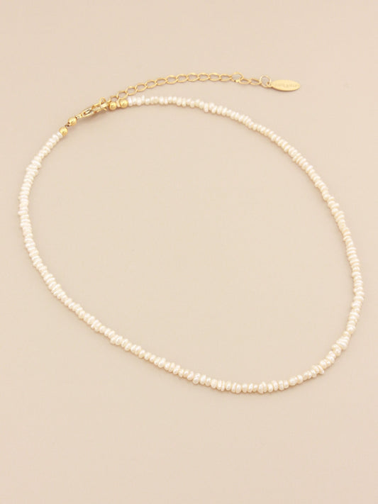 Simple Dainty Pearl Choker Necklace