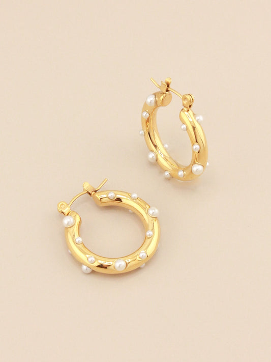 Zircon Stone Hoop Earrings Design