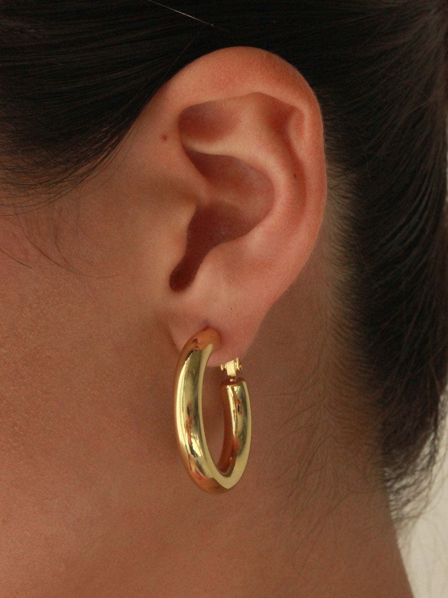 Wide Tube Hoop Earrings in Classic Design