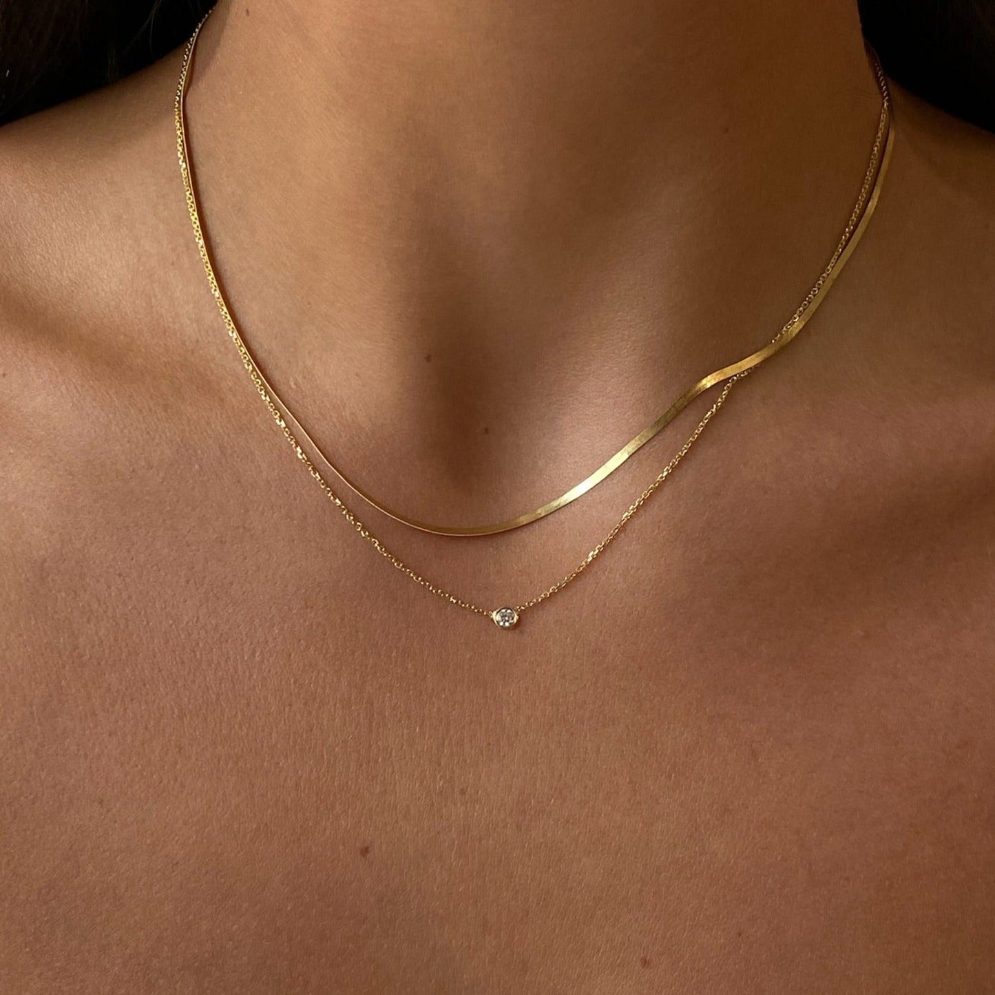 14k Diamond Necklace in Berkeley Style