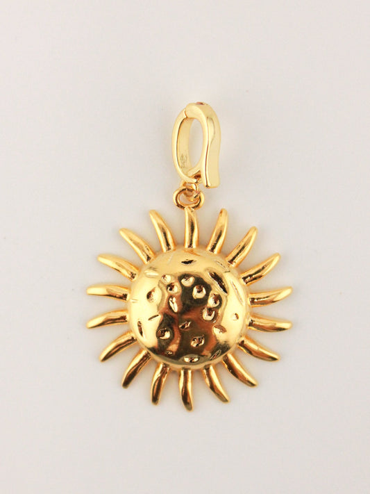 Hammered Sun Charm Jewelry Pendant