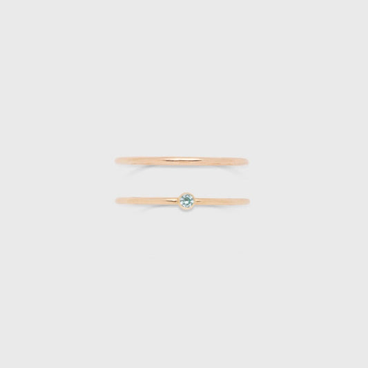 Gold Birthstone Stacking Ring Set