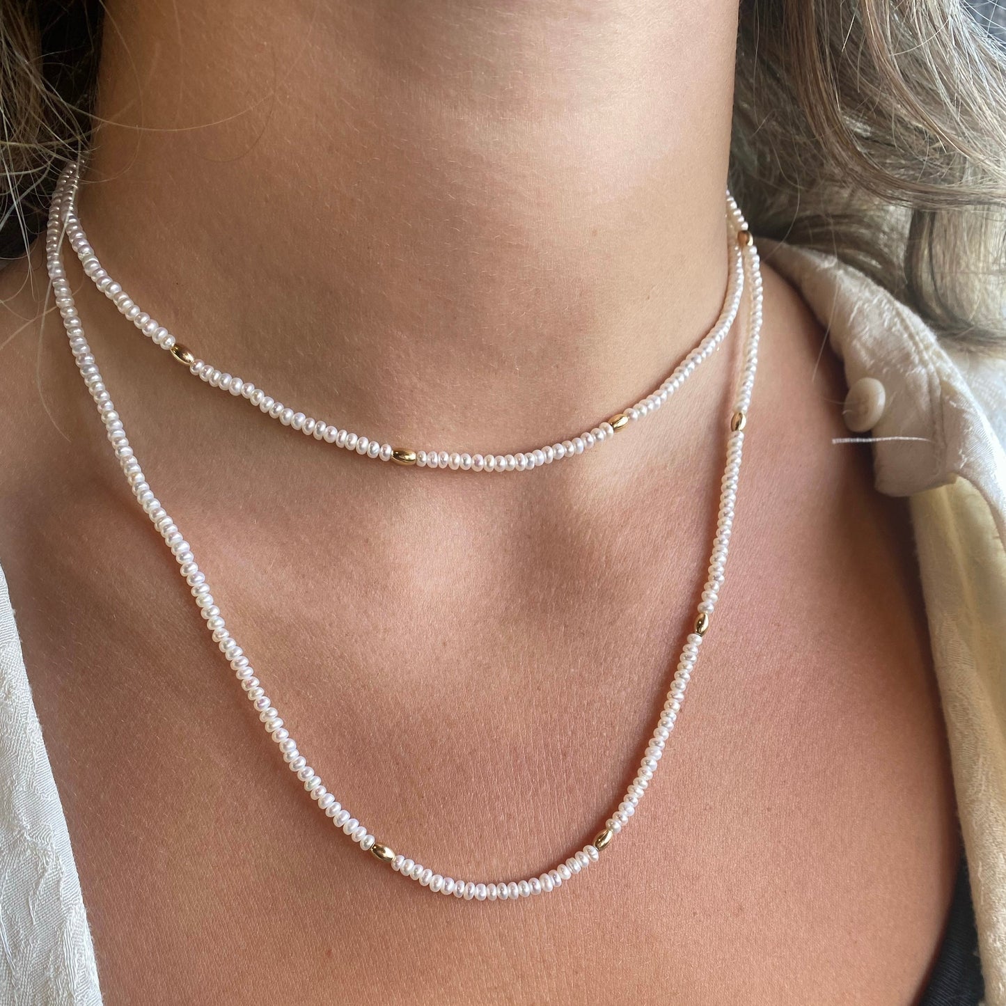 Bali Pearl Beaded Necklace in Elegant Design