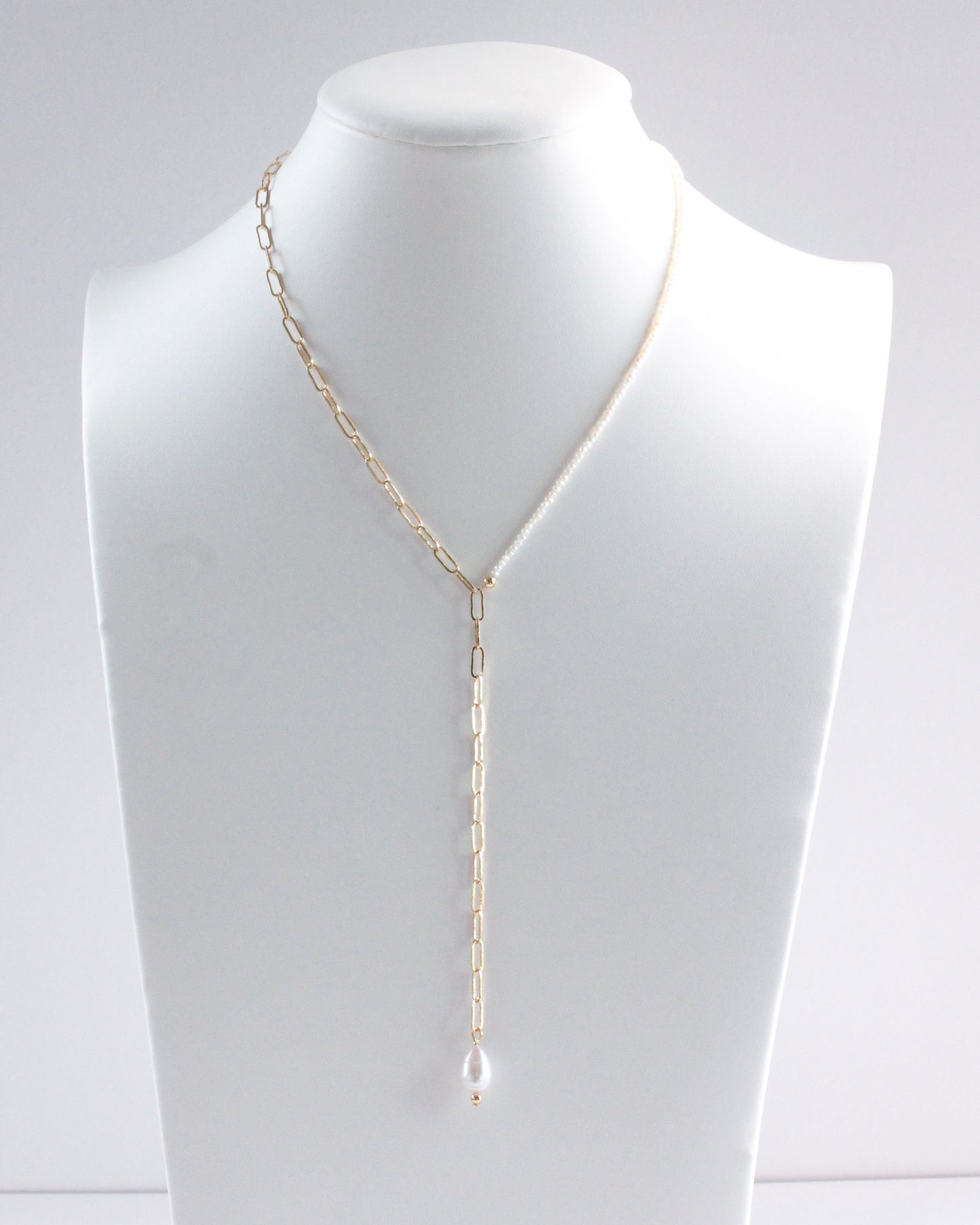 V Drop Half Pearl Necklace Design