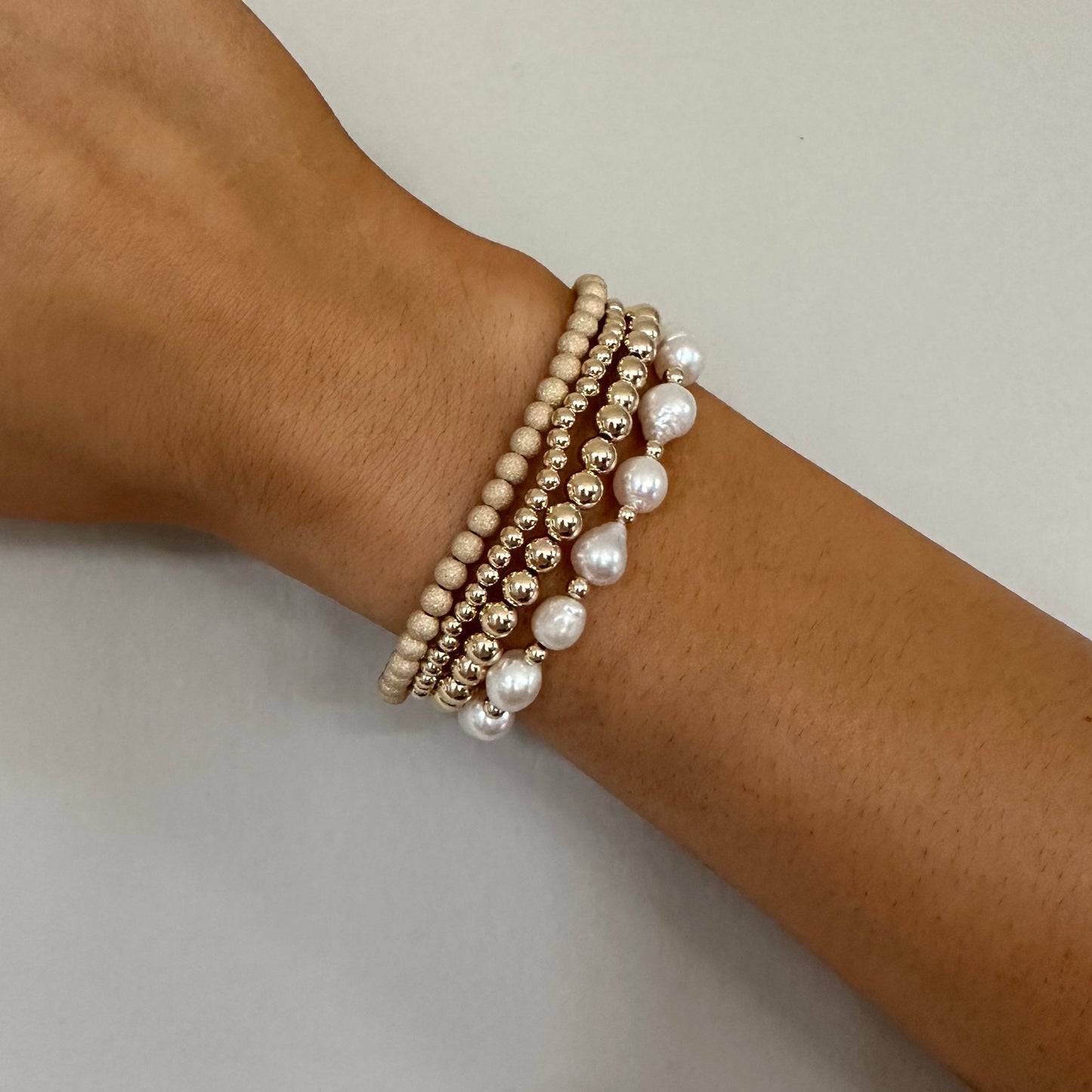 Stackable Baroque Pearl Bracelet in Multiple Sizes