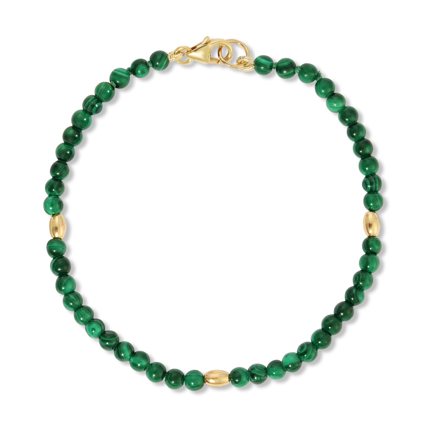 Malachite Beaded Bali Style Bracelet