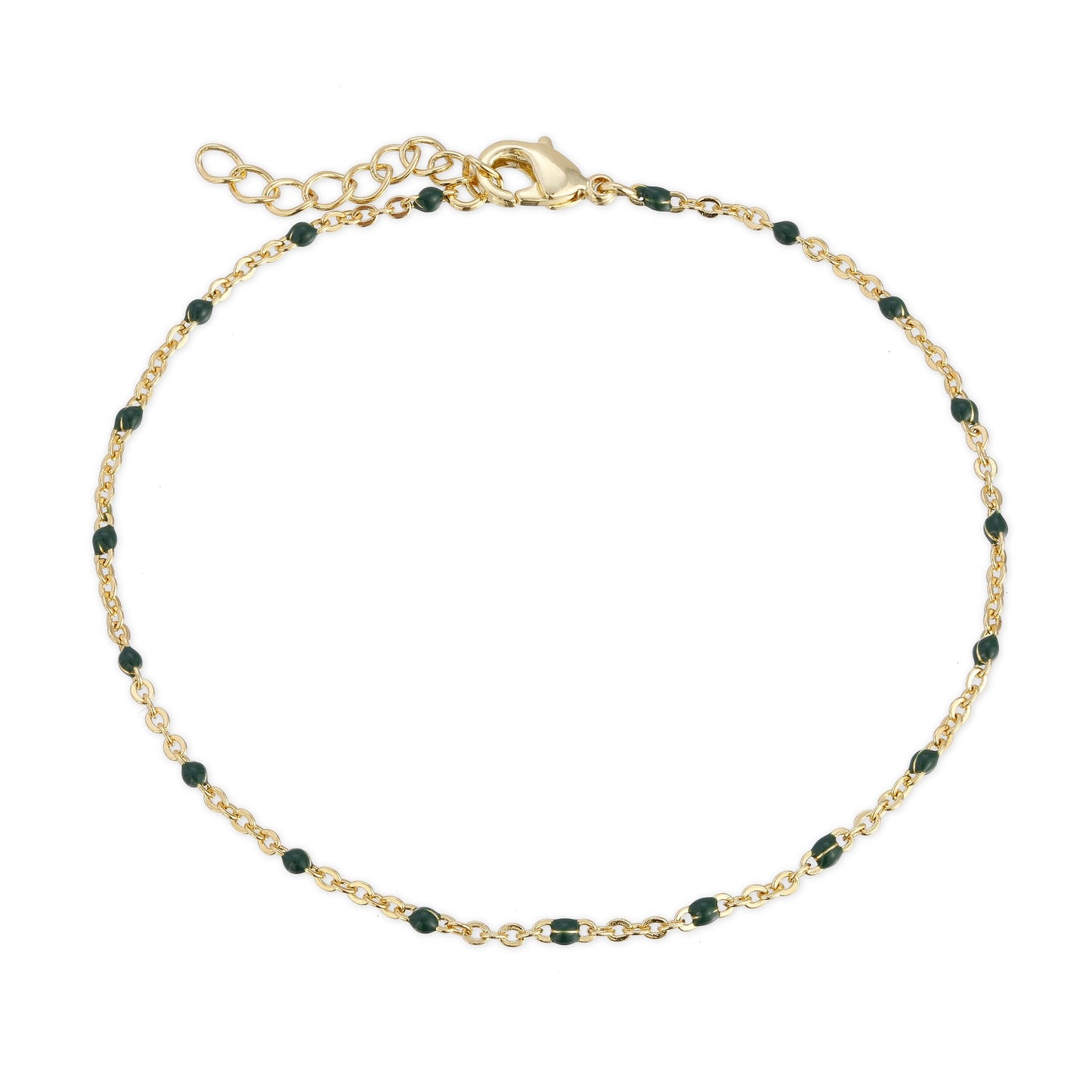 Hunter Green Enamel Beaded Bracelet for Women