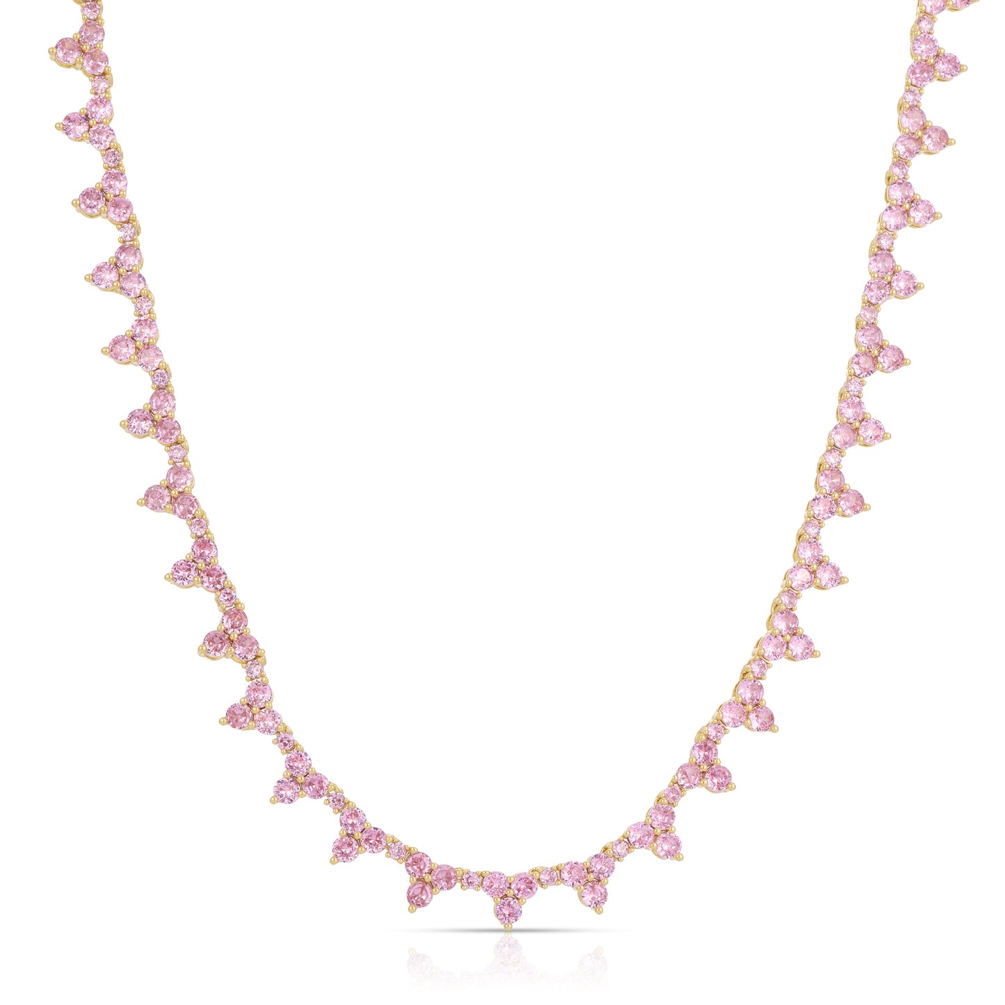 Pink Tennis Necklace in Stylish Design