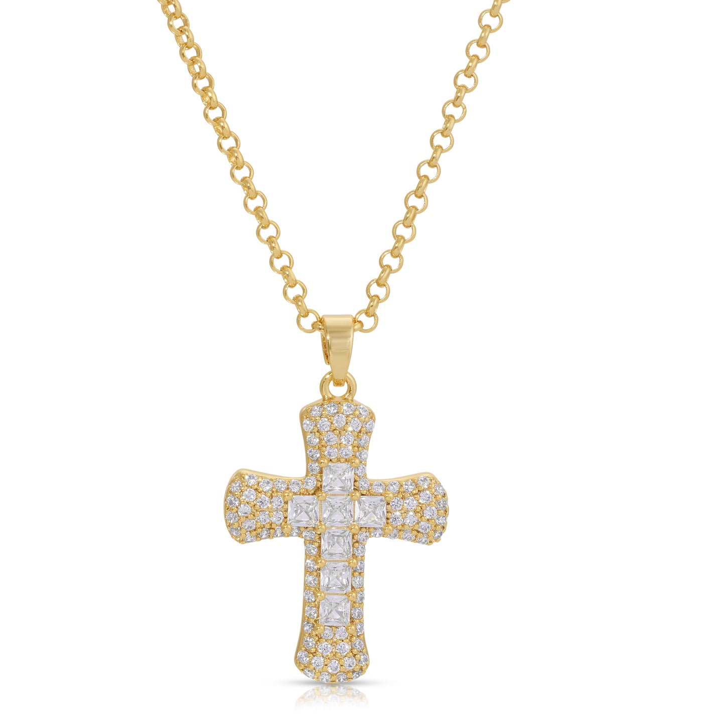 White Cross Necklace in Elegant Design