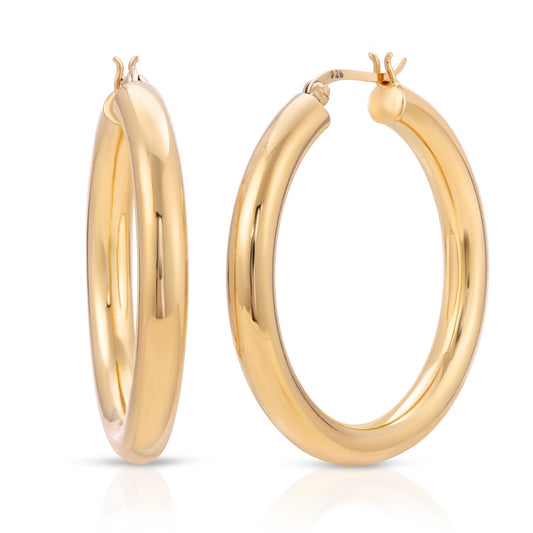 Gold Hoop Earrings in Elegant Design 1