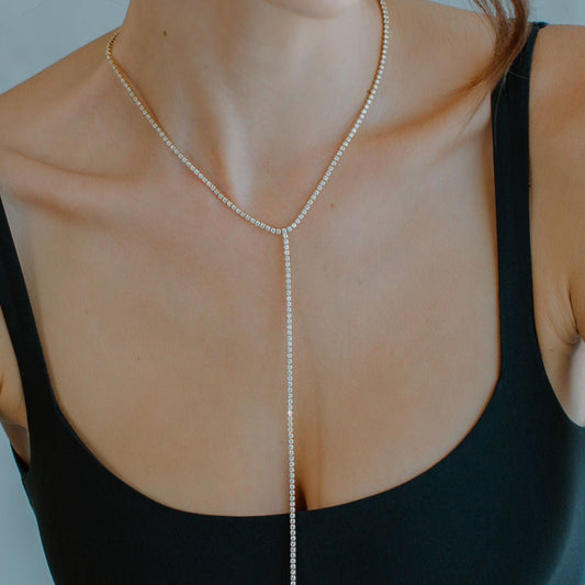 Clear Y Necklace in Elegant Design