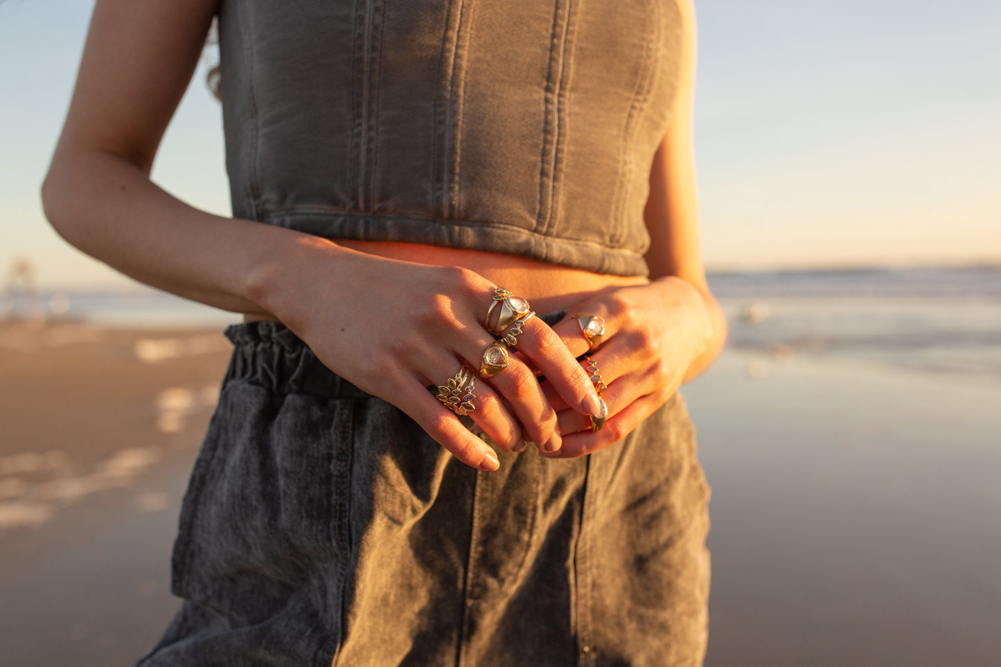 Clear Quartz Seeing Eye Signet Ring