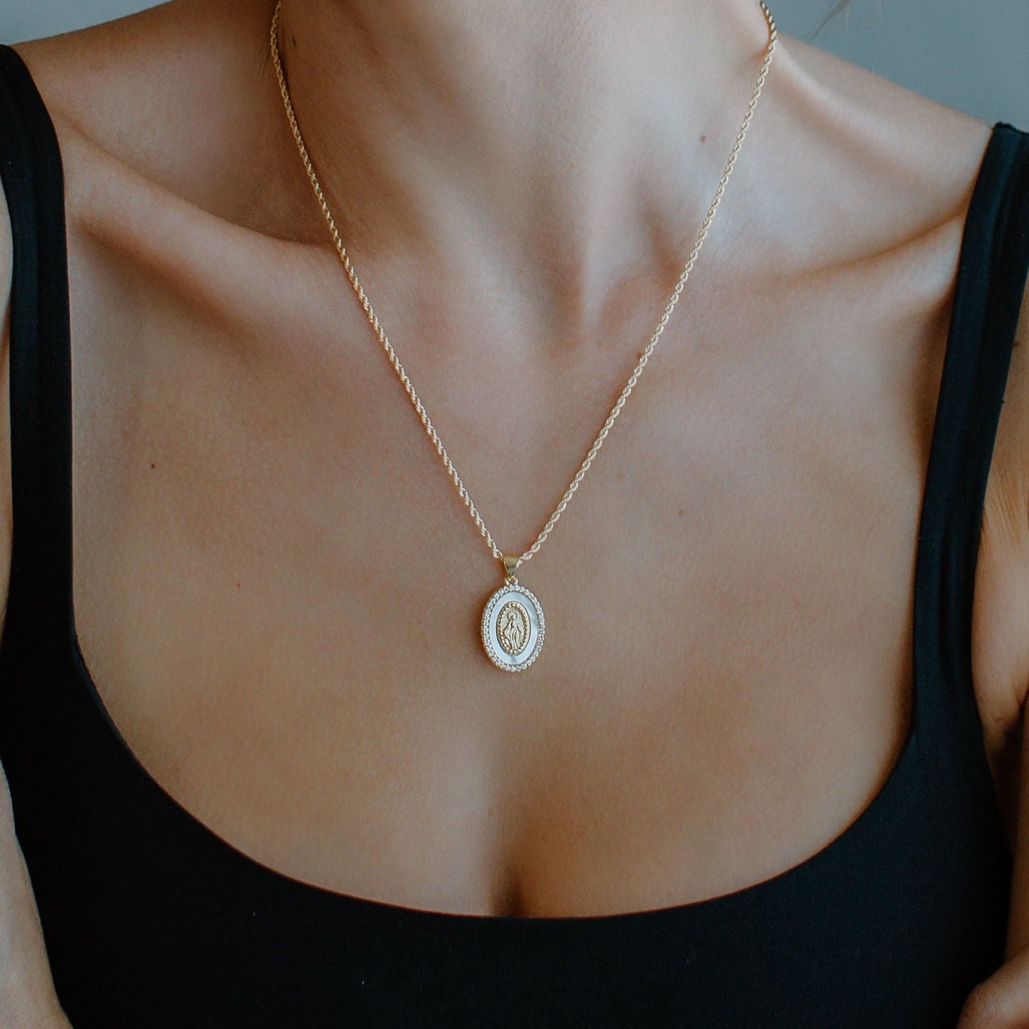 Necklace Featuring Holy Mother Mary Design