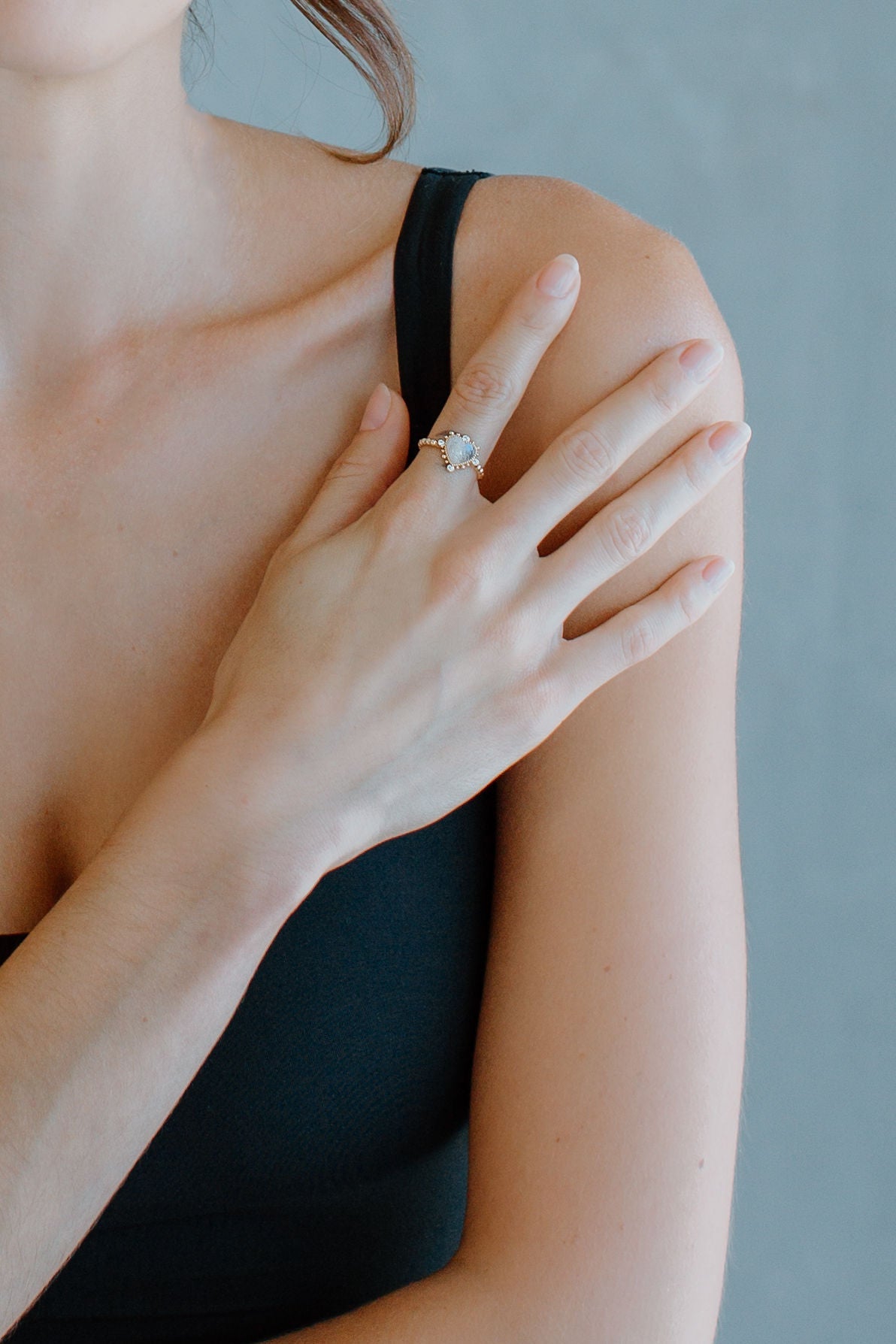 Moonstone Heart Ring in Elegant Design