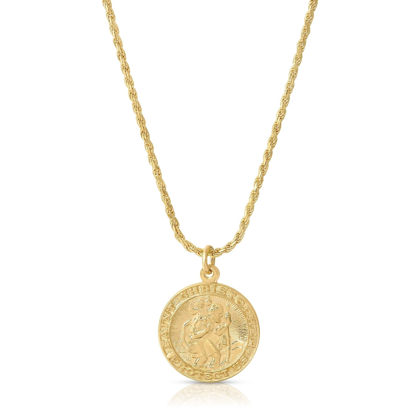 Saint Christopher Charm Necklace in Gold Filled