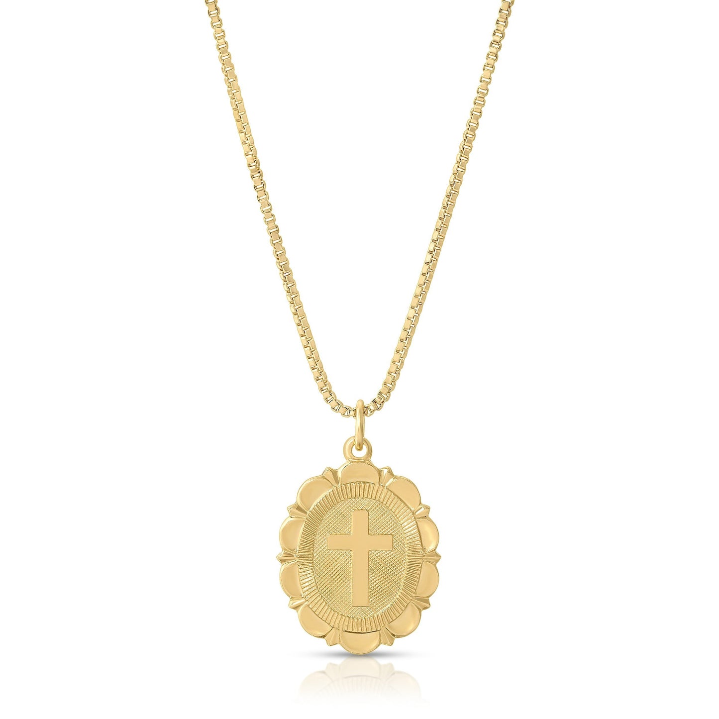 Scalloped Cross in Gold Filled Design