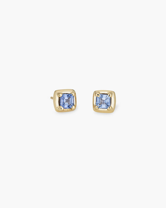 Square Silver Stud Earrings in Modern Design