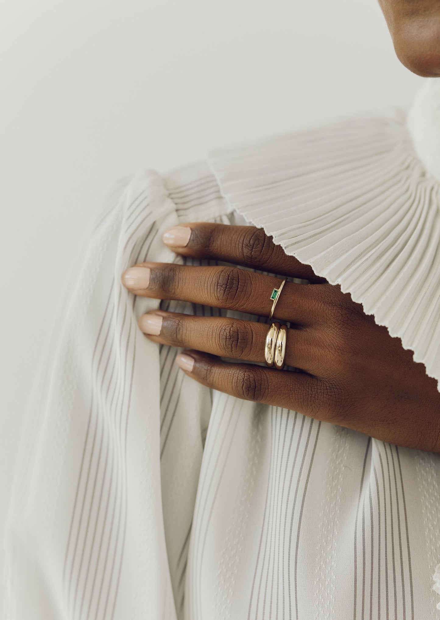 Emerald Stone Mother's Ring in Silver