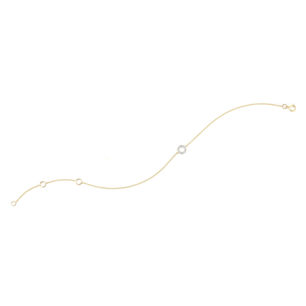 Mini Diamond Circle Bracelet in 14kt Gold