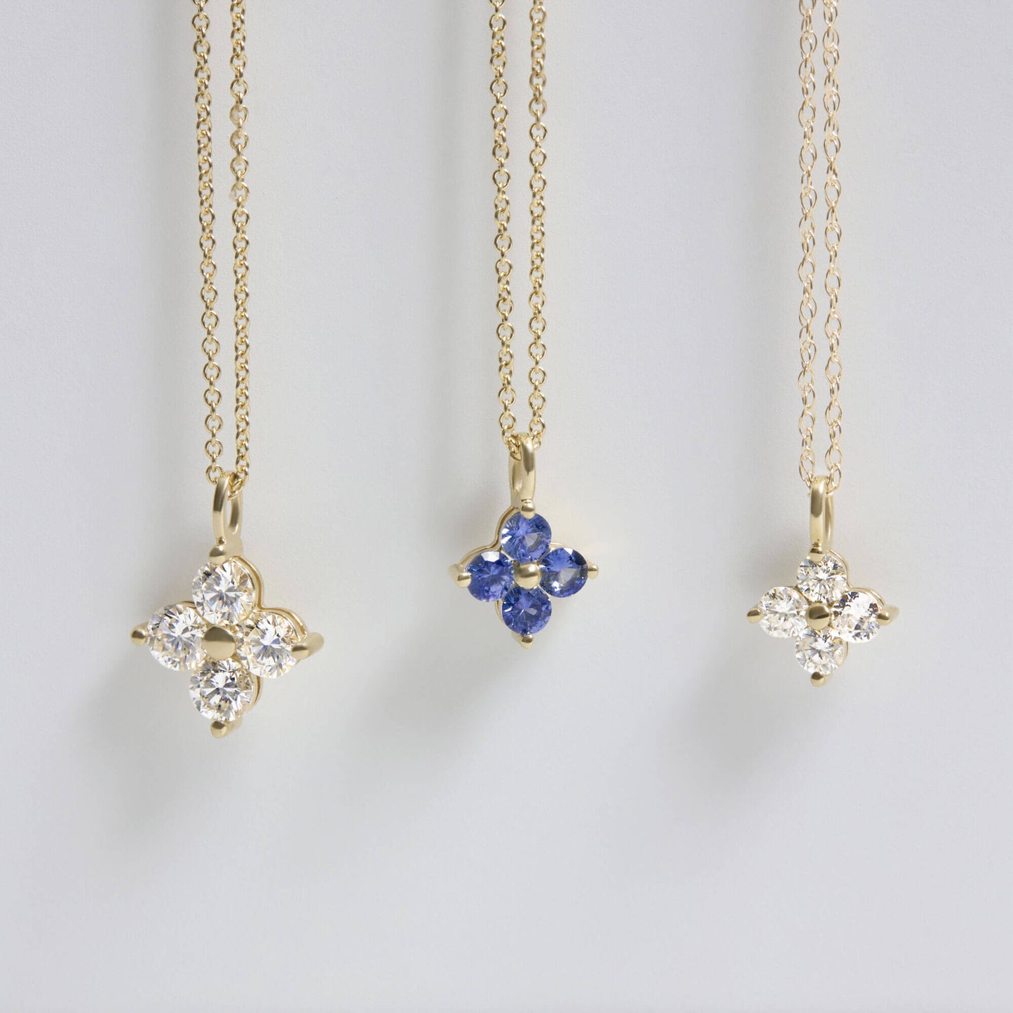 Lab Created Diamond Clover Necklace 1CTW