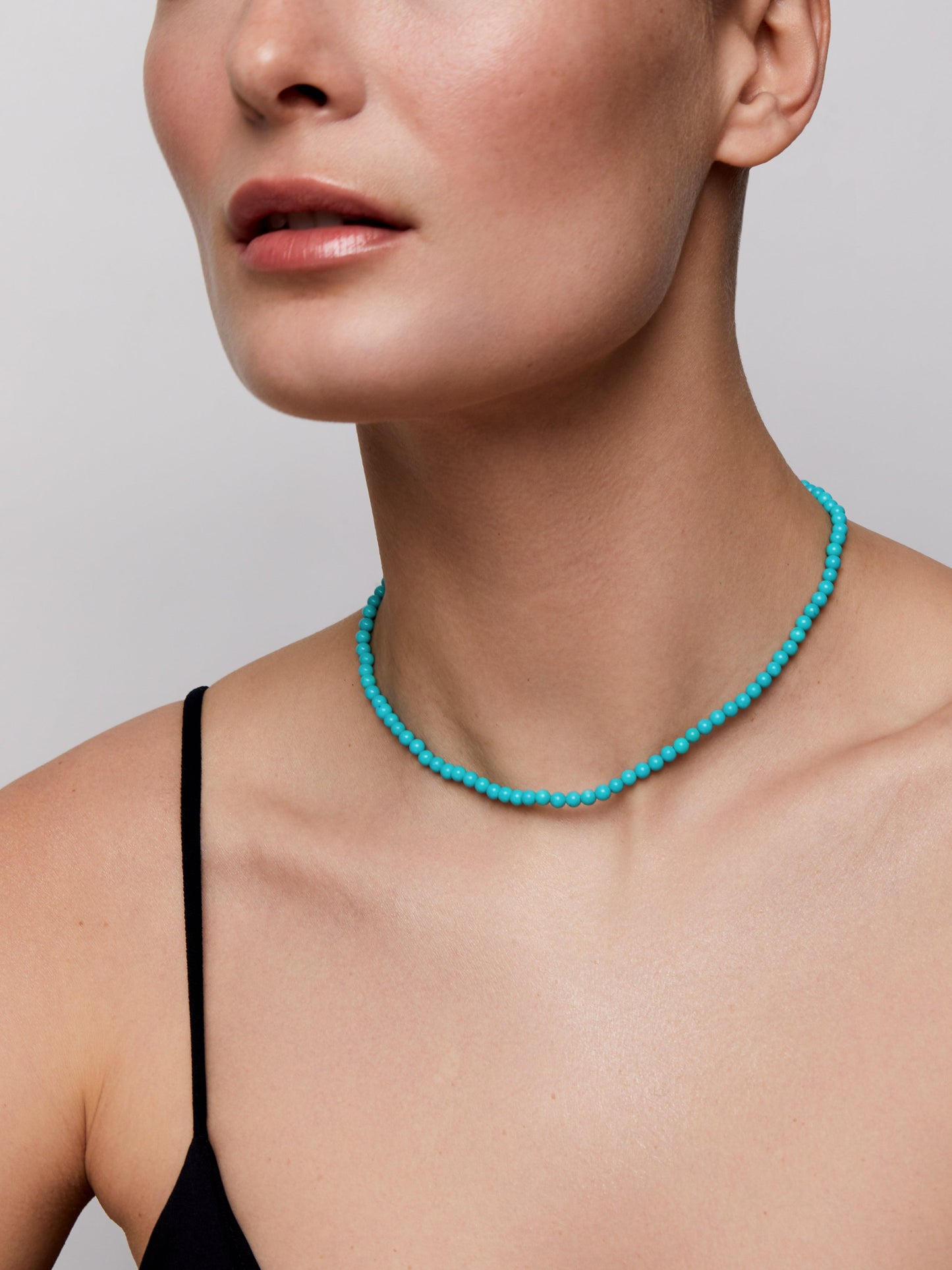 Turquoise Beaded Choker in 14kt Gold