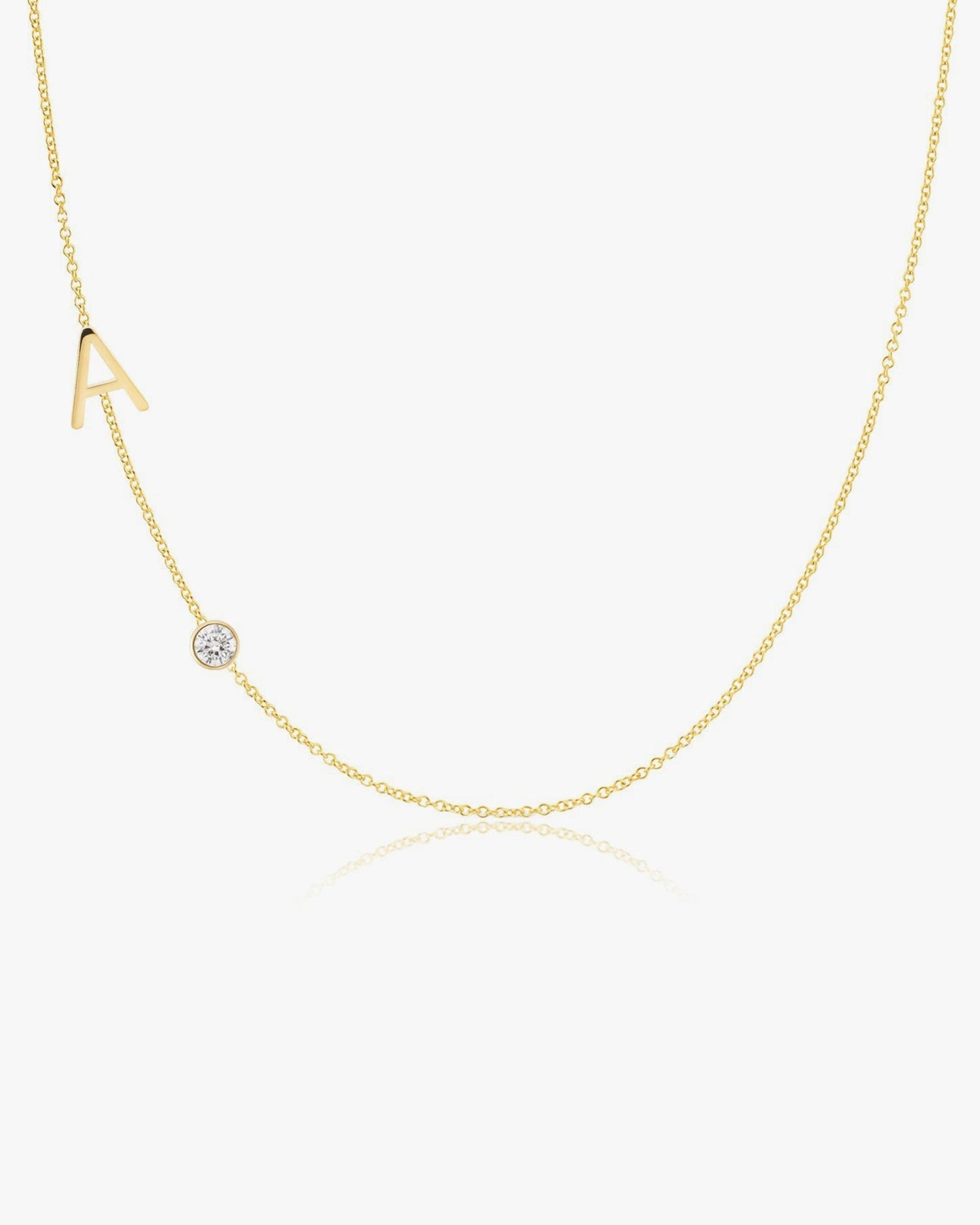 Diamond Letter Necklace in Yellow Gold 1