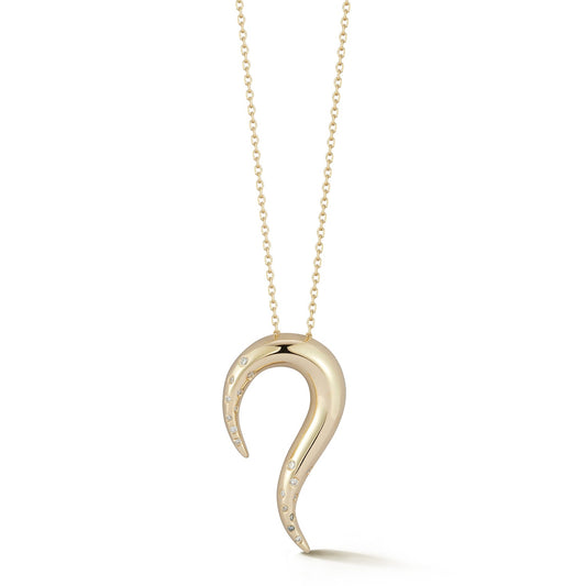 Simple 14kt Gold Swoosh Necklace