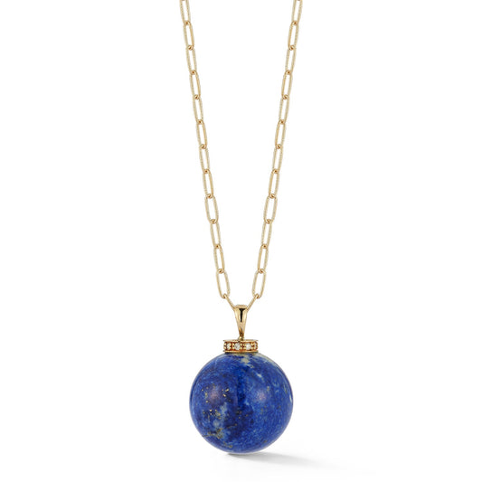 Lapis Drop Necklace with Gum Ball Design