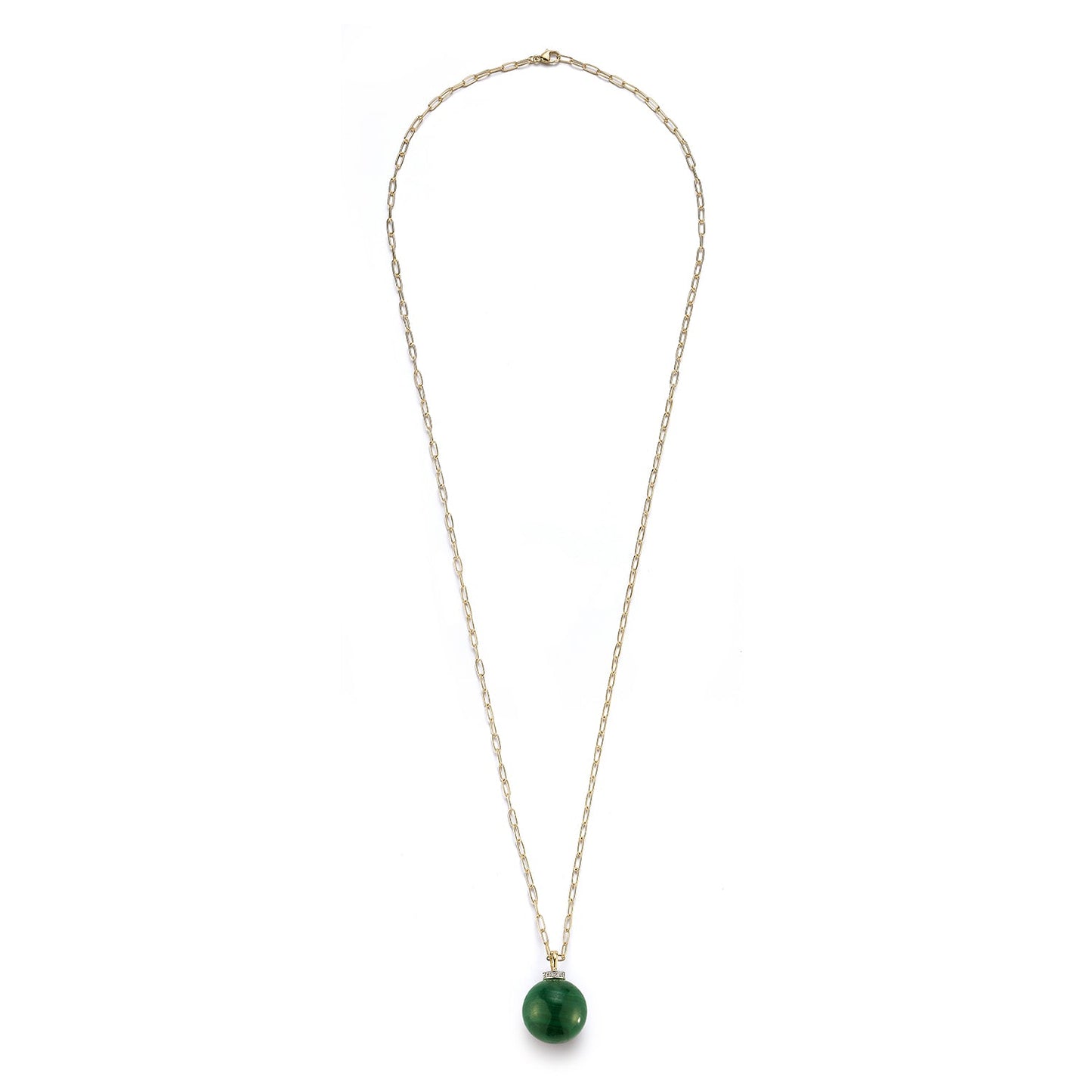 Malachite Drop Necklace with Gum Ball Design