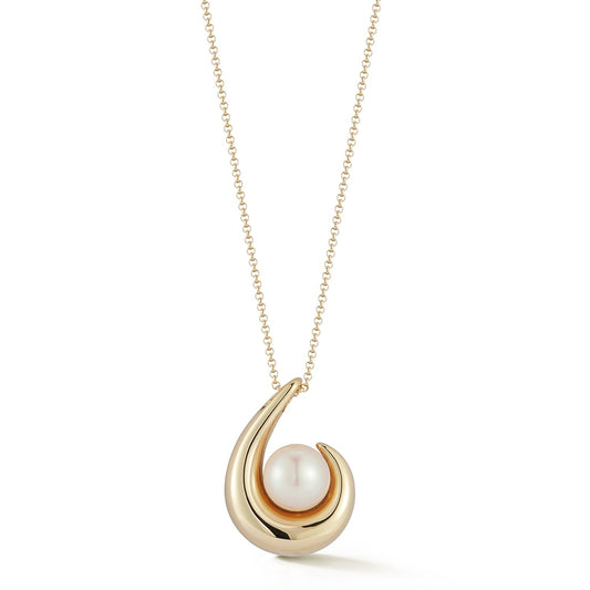 Pearl Curl Necklace in 14kt Gold