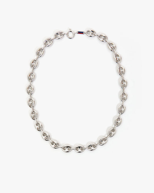 Sleek Mariner Chain Silver Necklace Design