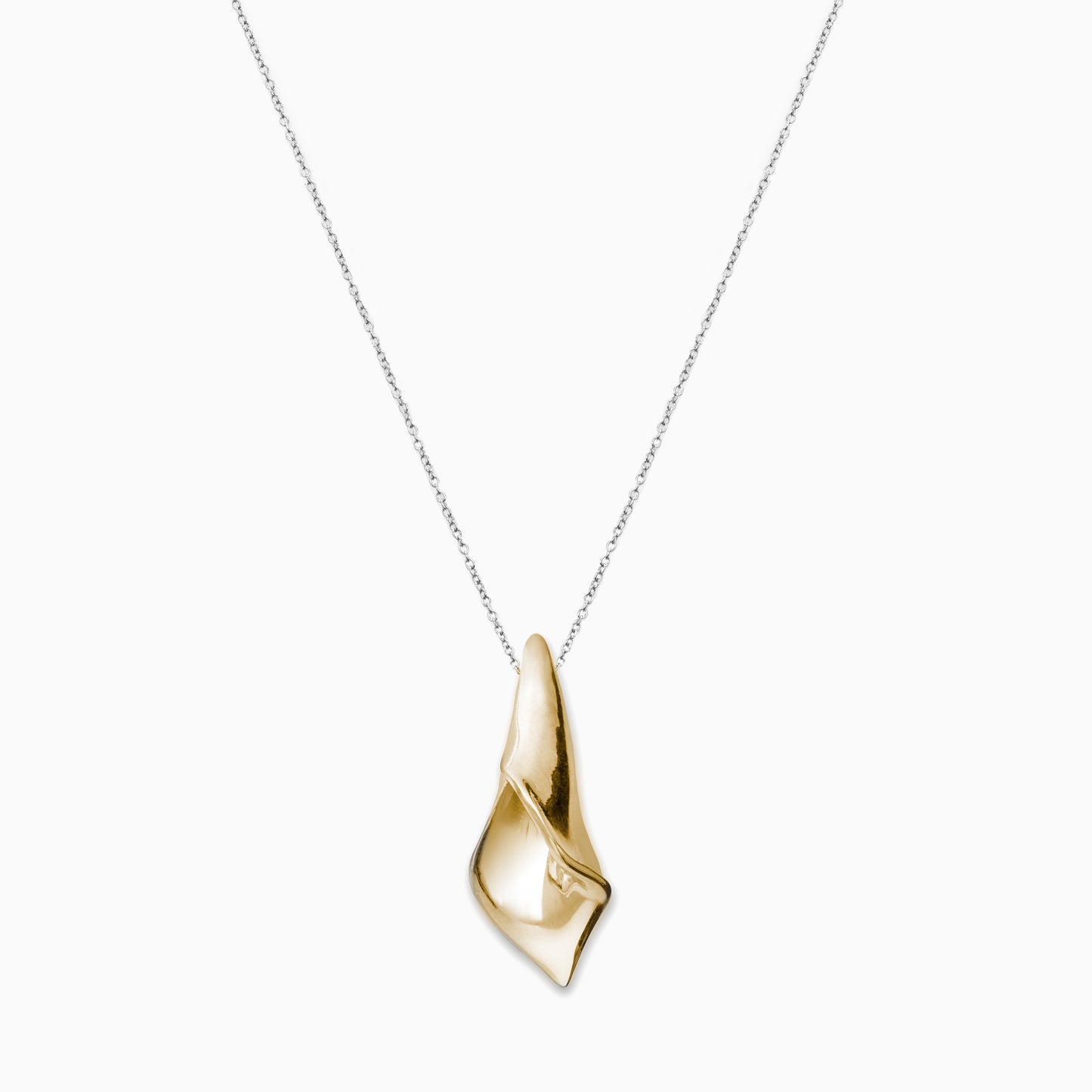 Mini Calla Flower Pendant Necklace in Silver