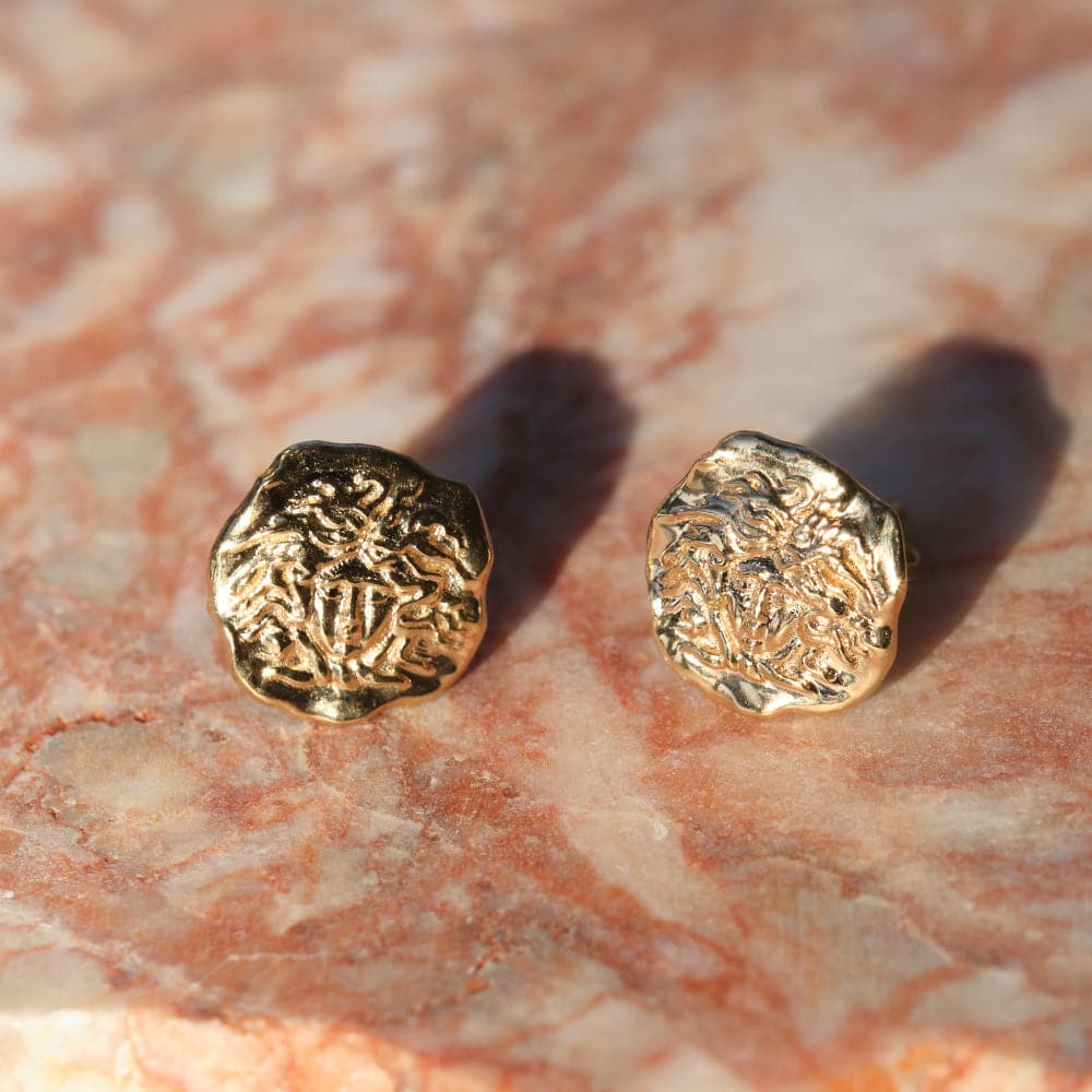 Stud Earrings in Molten Medusa Design