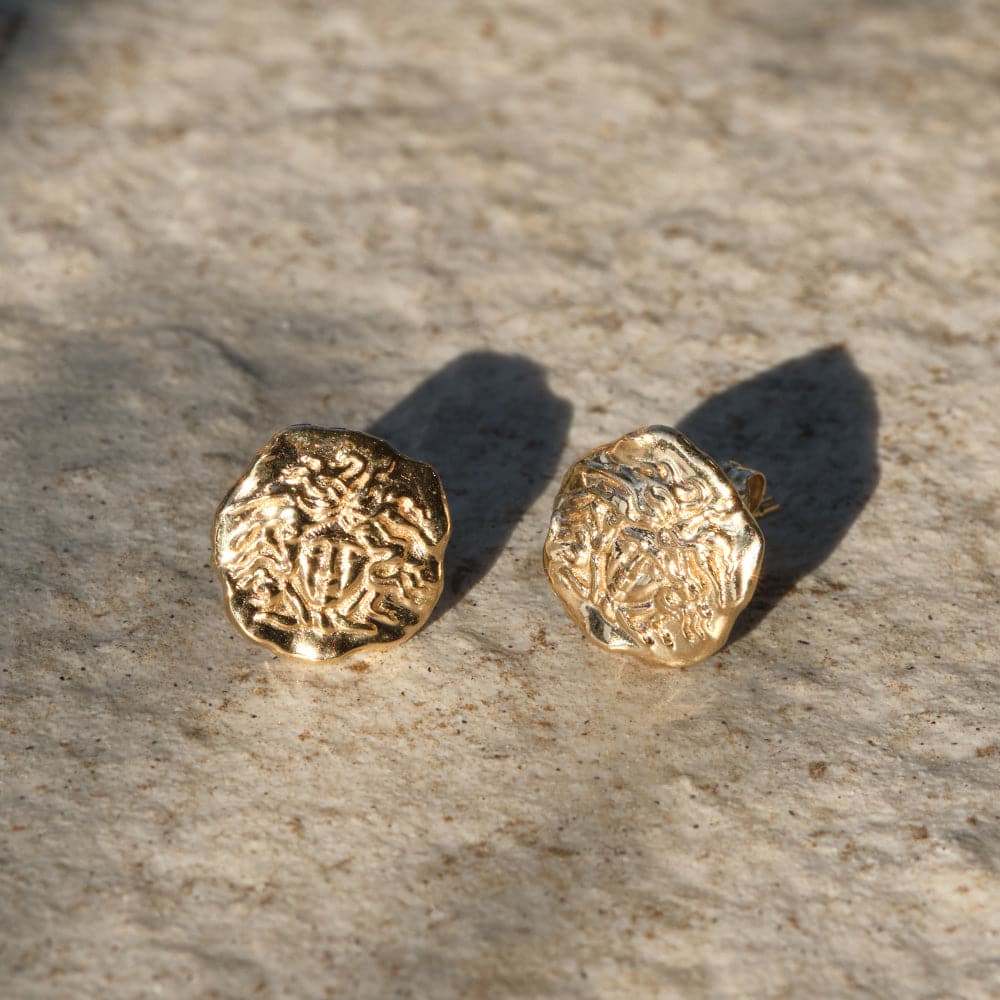 Stud Earrings in Molten Medusa Design