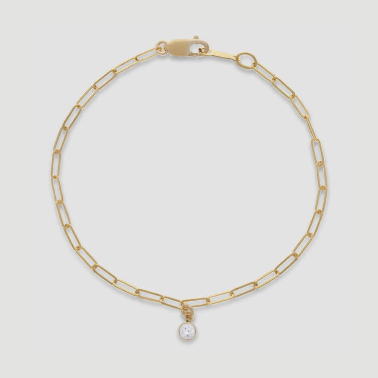 14k Gold Birthstone Stretch Bracelet