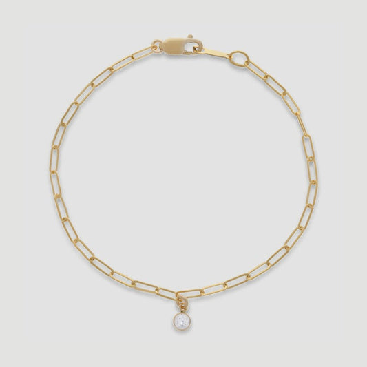 14k Gold Birthstone Stretch Bracelet