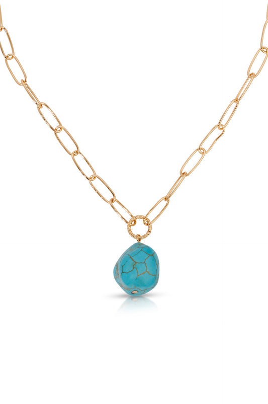 Turquoise Open Links Statement Necklace