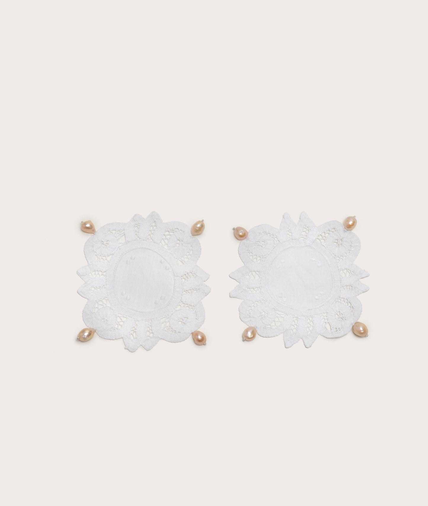 Elegant Pearl Lace Coasters for Home Decor